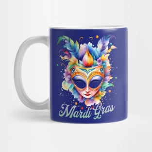 Watercolor Mardi Gras Mask Mug